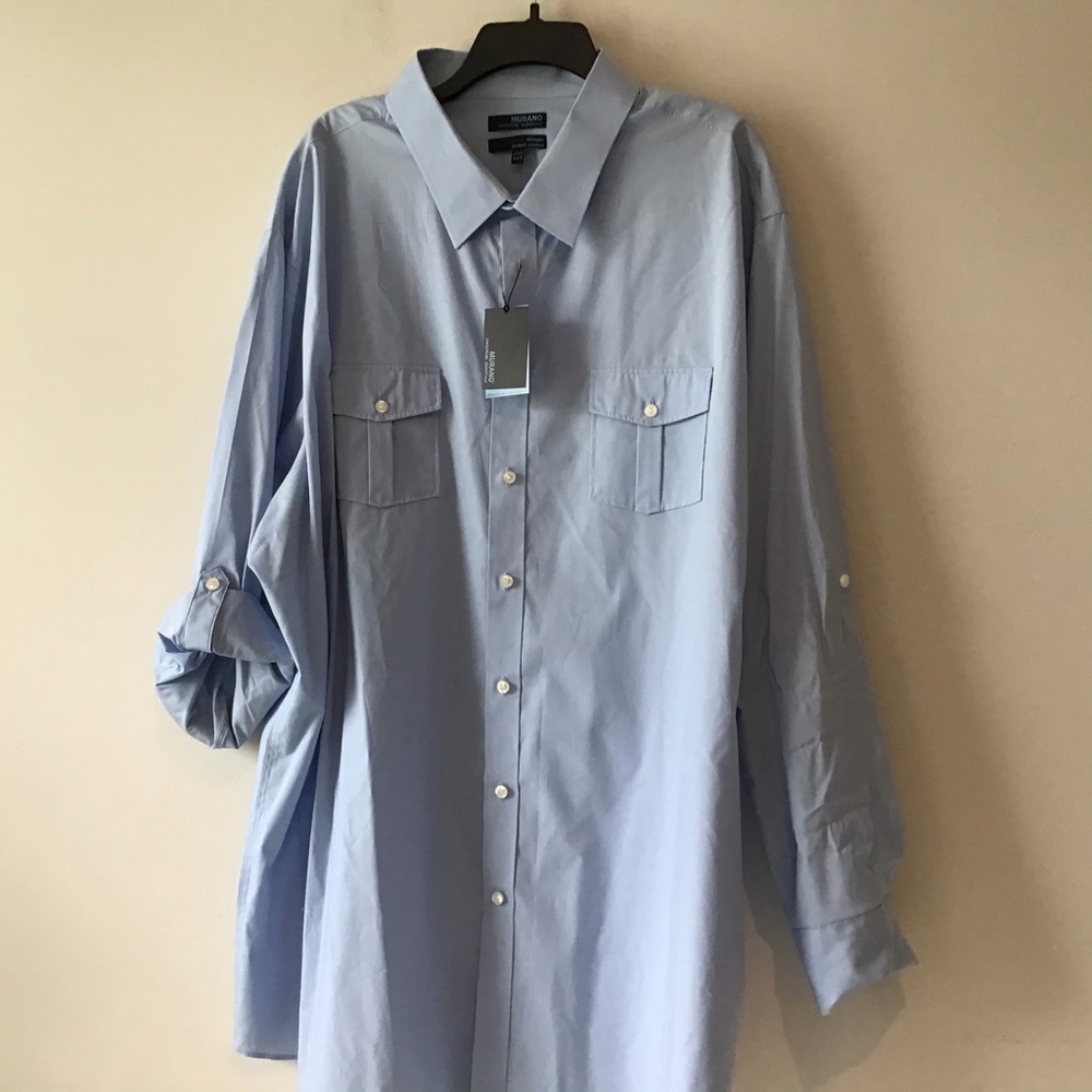 Murano NWT $59.50 Shirt 4XT  Light Blue Convertible SL